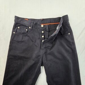 Faconnable Pants Mens 34 Black Excellent Modele F38 Straight Leg Chinos Cotton